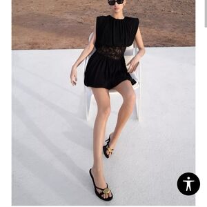 Zara Black Mini Dress with Sheer Waist